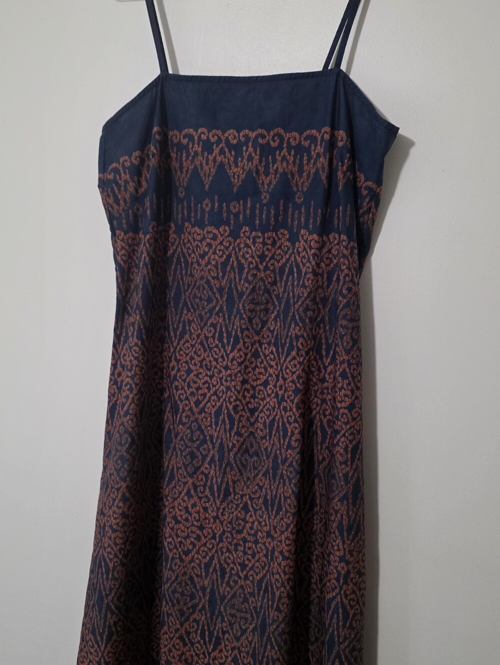 Peruvian Connection Pima Cotton Batik Maxi Sundress Soft Girl Earthy Boho Sz 10